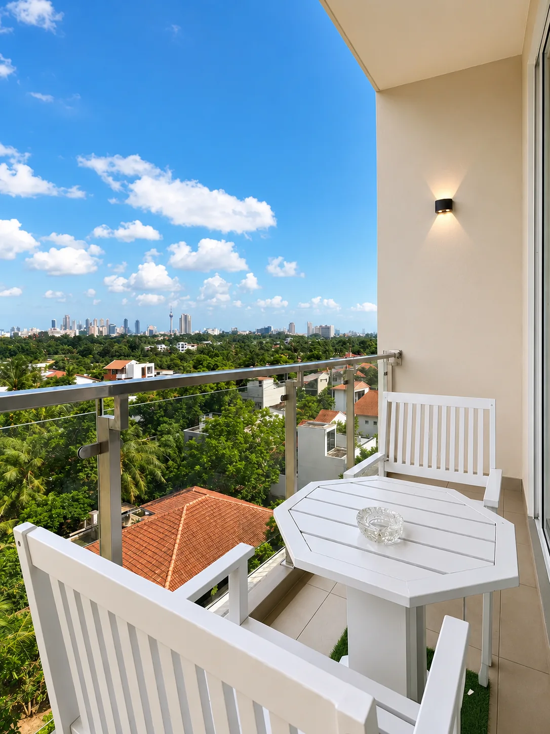 Balcony overlooking the surrounding Nawala neighbourhood