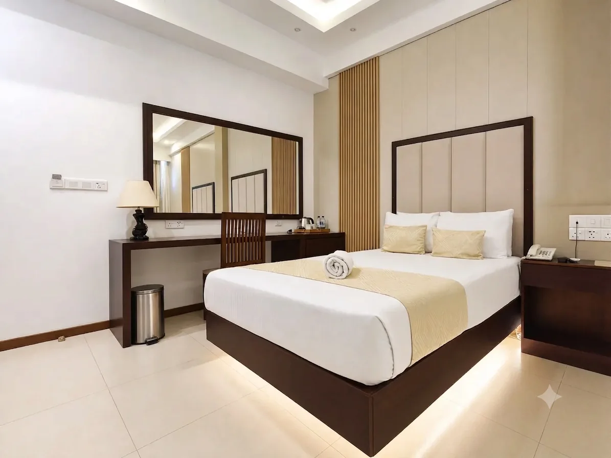 Bedroom in the Signature Two Bedroom Apartment with City View
