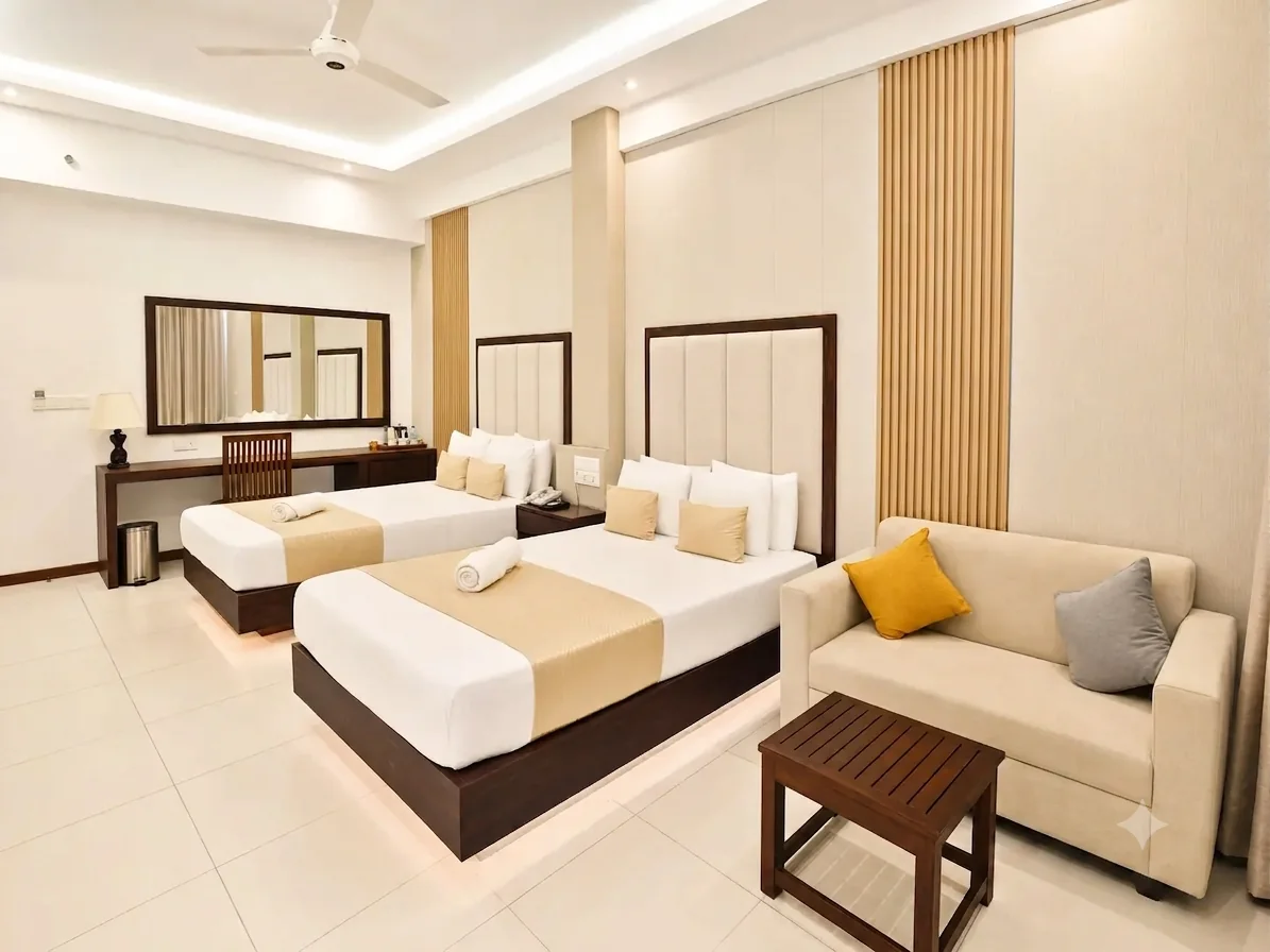 Bedroom in the Signature Two Bedroom Apartment with City View