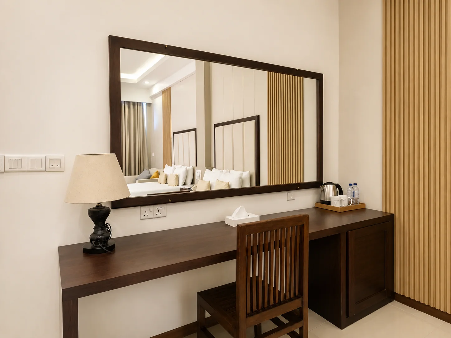 Bedroom in the Signature Two Bedroom Apartment with City View