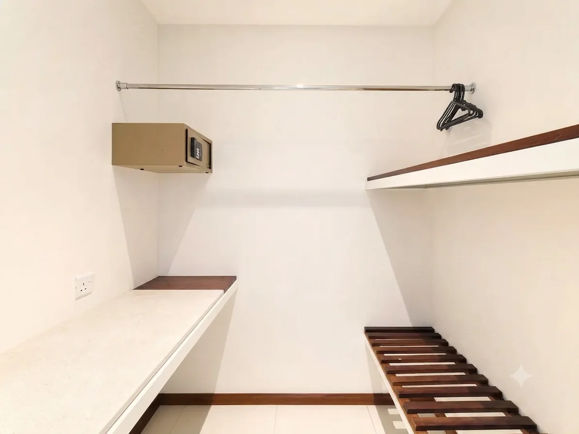 Storage in the Signature Two Bedroom Apartment with City View
