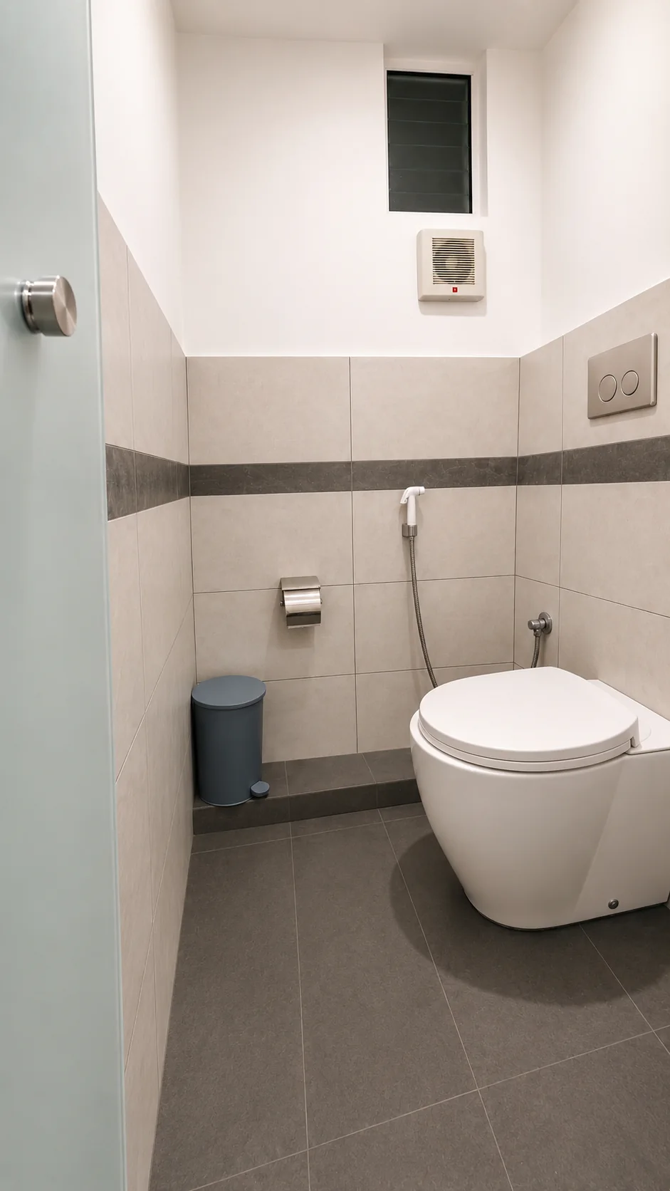 Private bathroom in the Signature Two Bedroom Apartment with City View