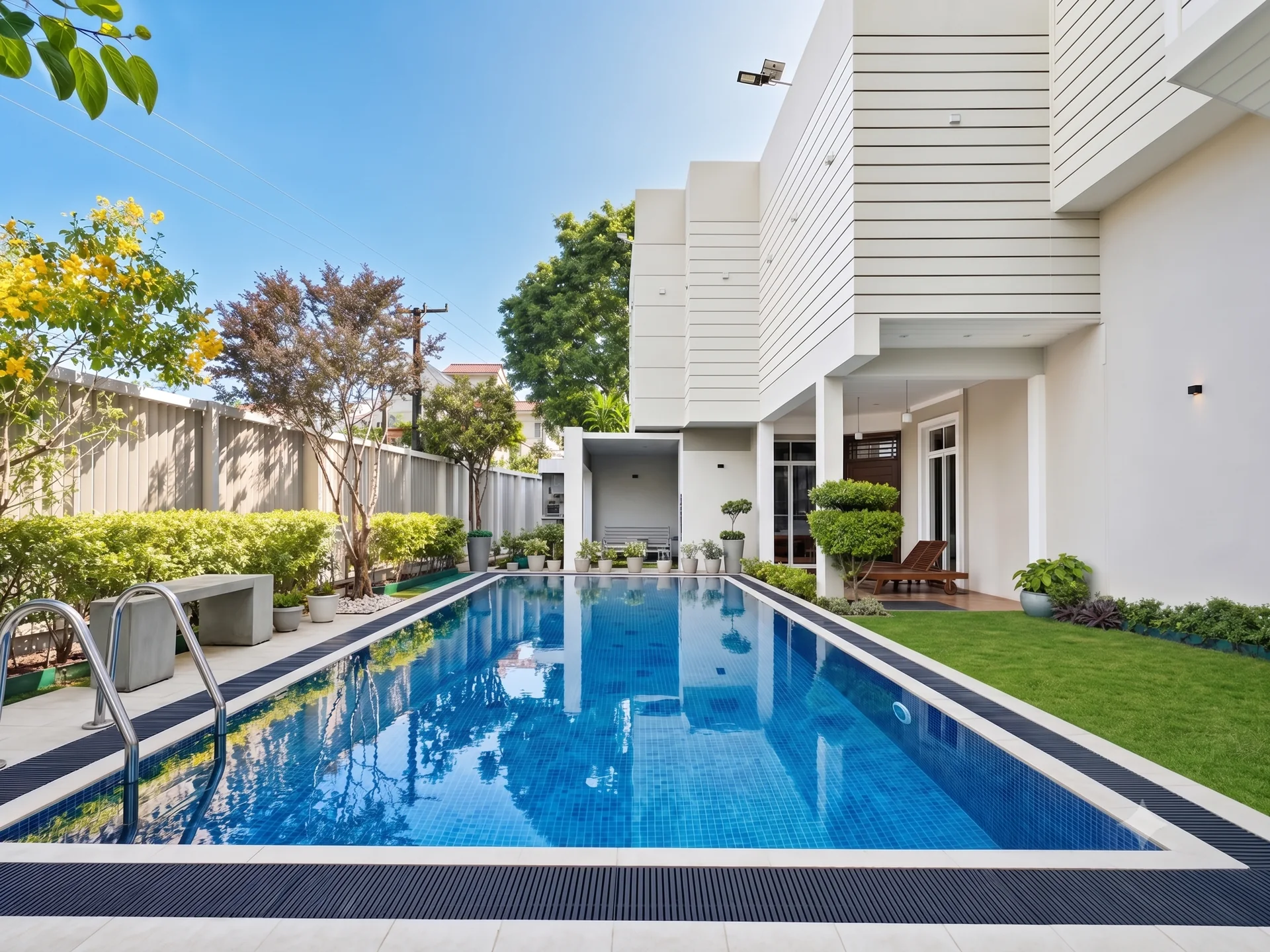 Outdoor swimming pool at Apna Colombo